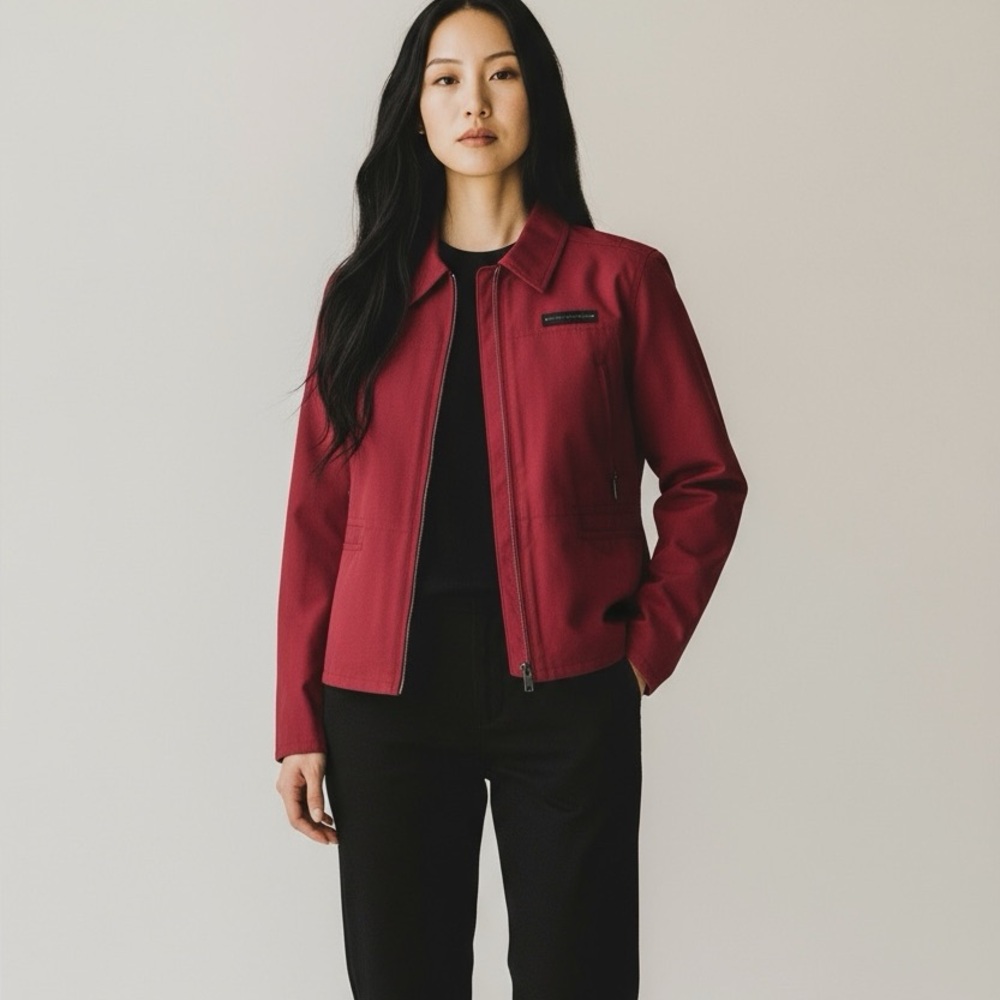 *Harley Davidson Womens Red Motorcycle Riding Jacket X-Small Moto Biker Full Zip